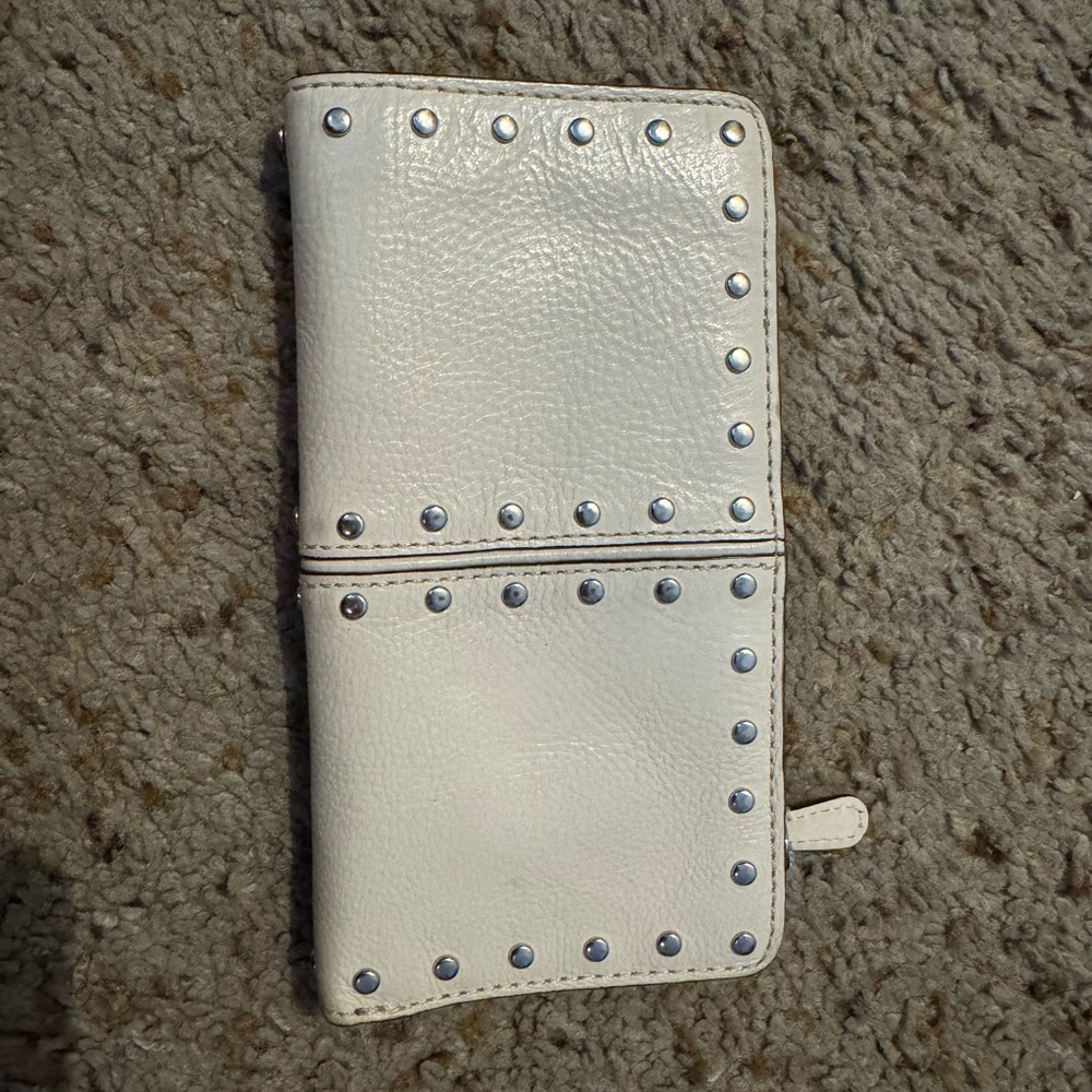 Michael Kors White Wallet with Silver Studs